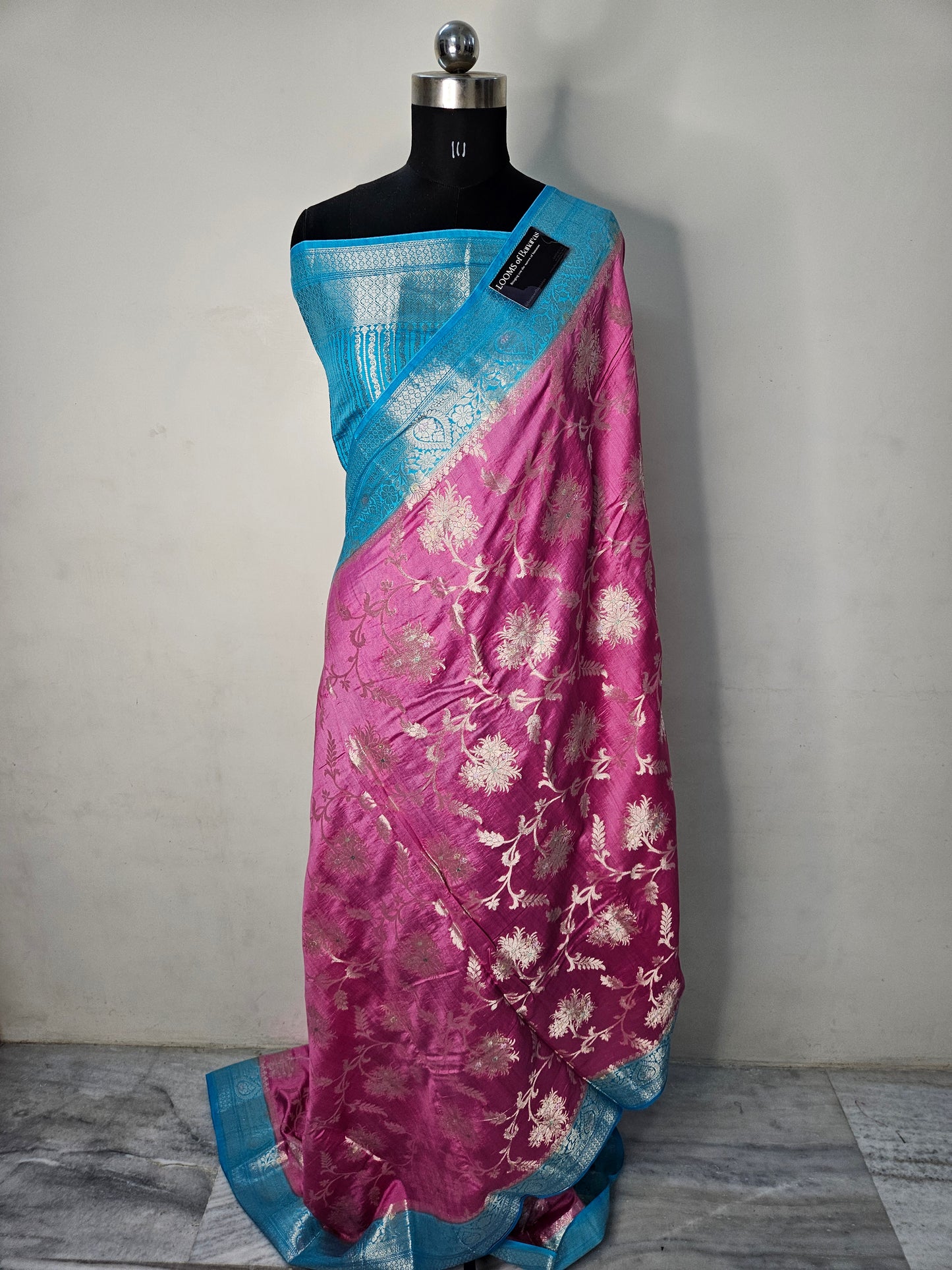 Pure Chiniya Silk Banarasi Jungla Work Saree in Pink