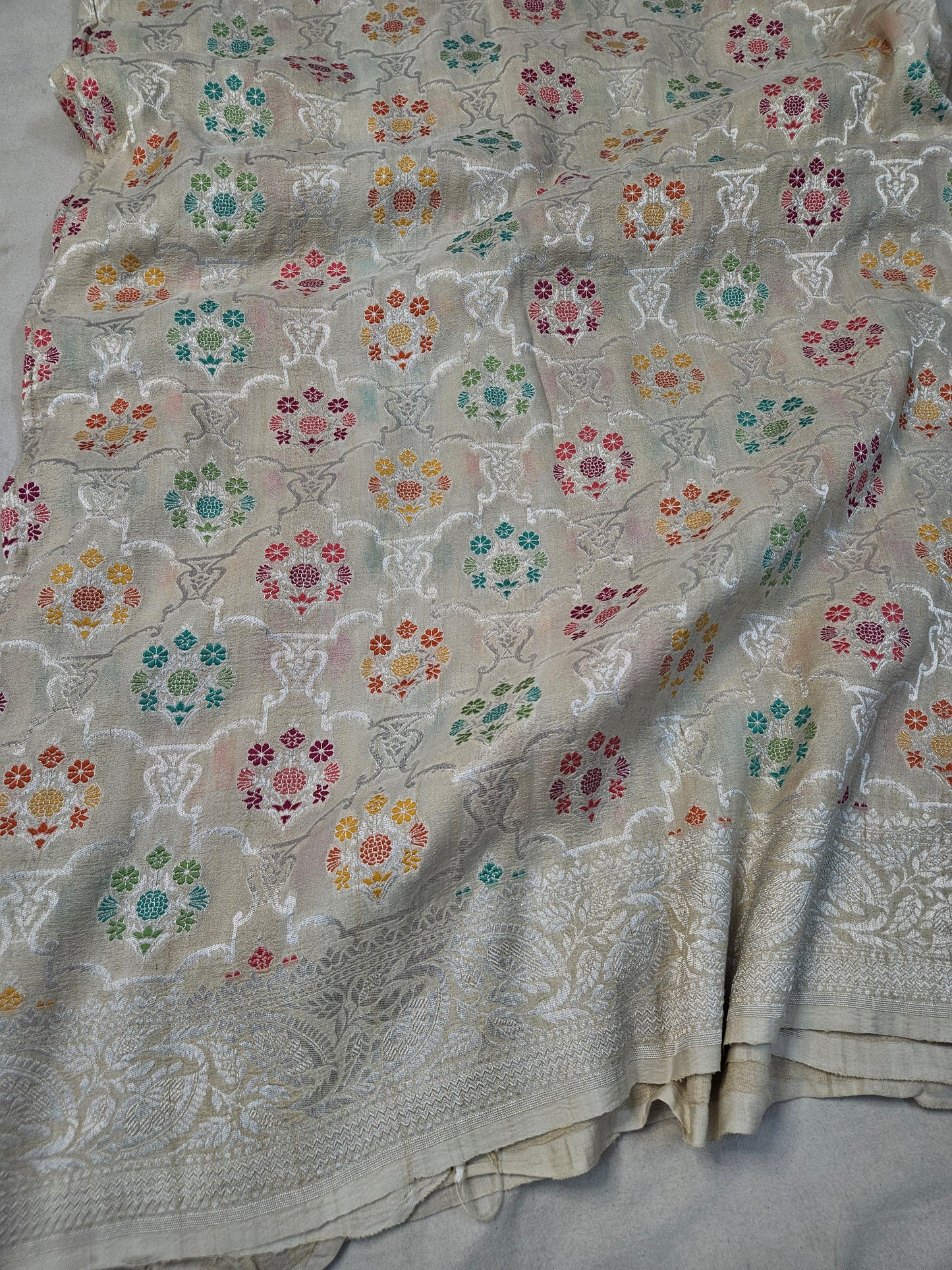 Natural pure tussar silk banarasi meena woven saree