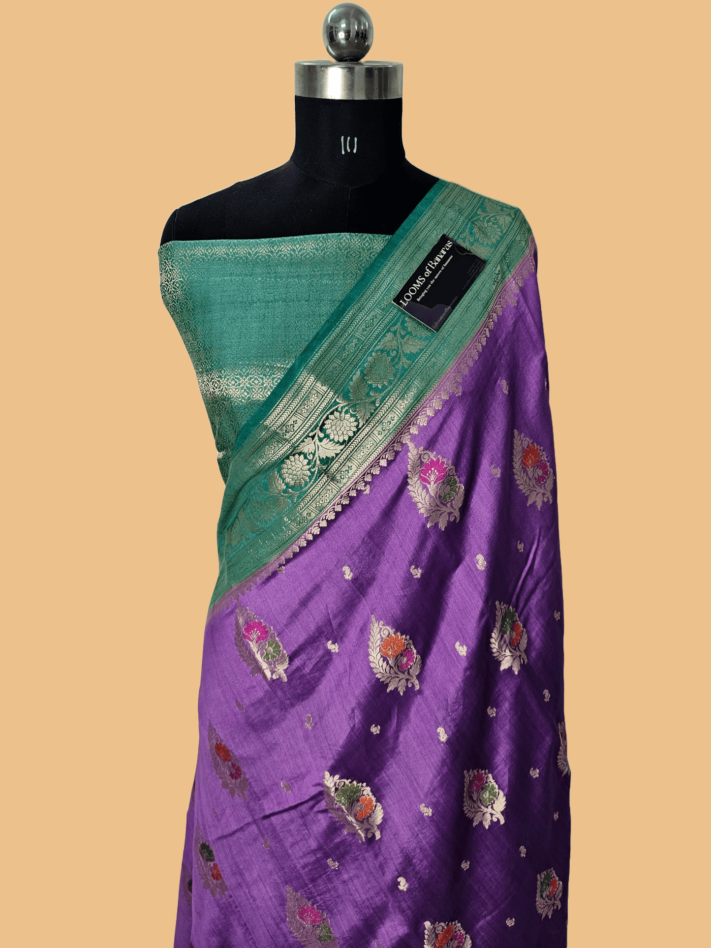 Pure Chiniya Silk Buta Weaving Banarasi Saree in purple