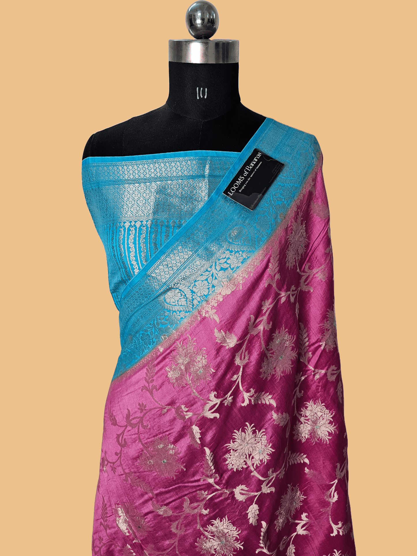 Pure Chiniya Silk Banarasi Jungla Work Saree in Pink