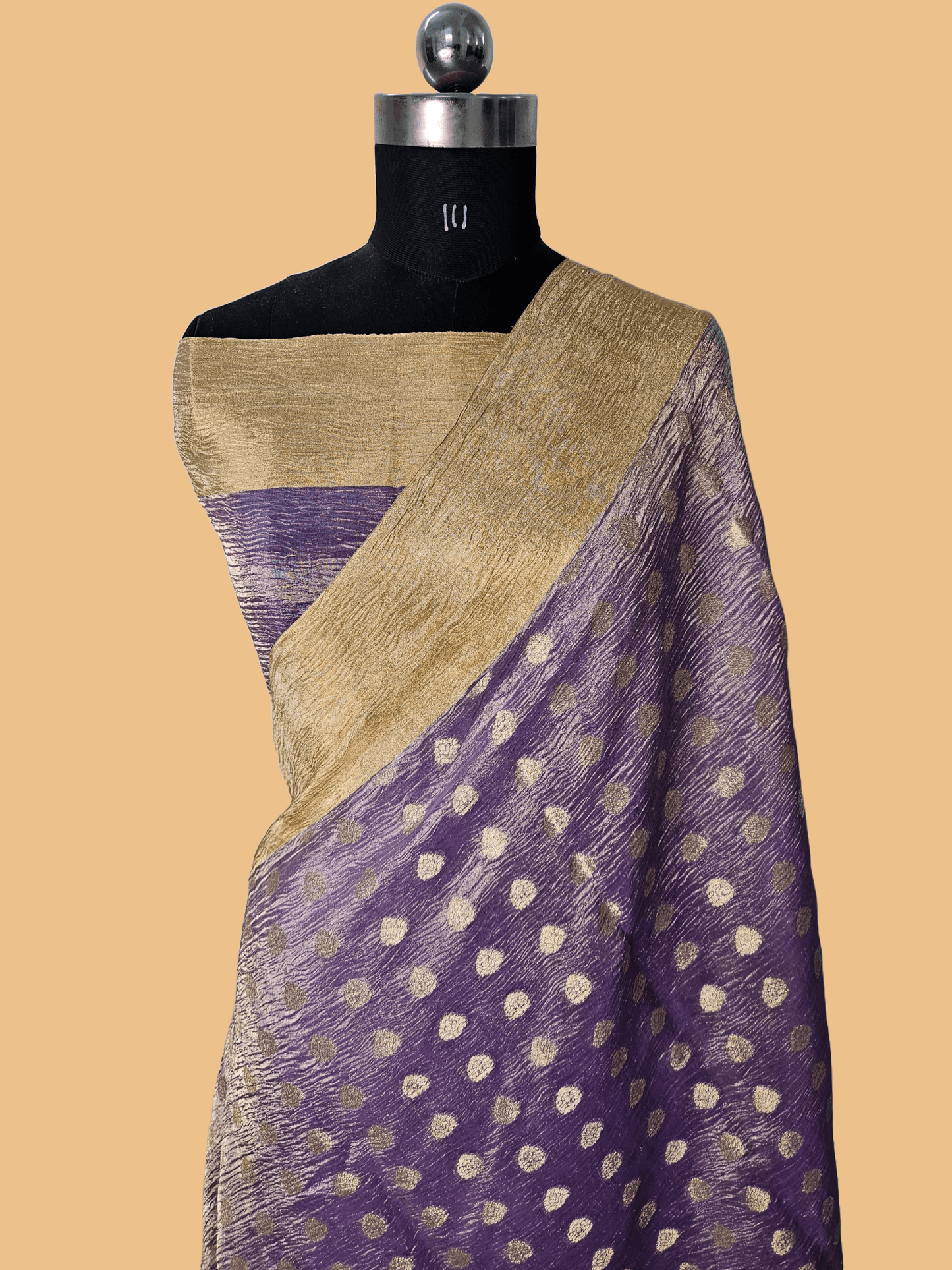 Pure Tissue Kora Weaving Banarasi Buti Saree in Shine Purple