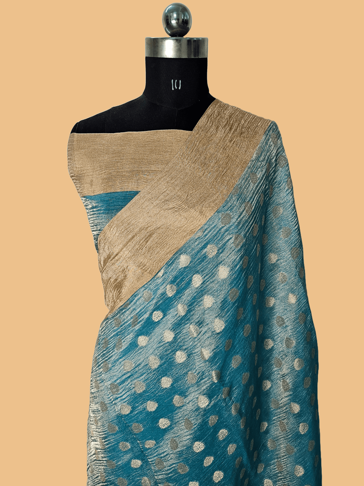 Pure Tissue Kora Weaving Banarasi Buti Saree in Seagreen